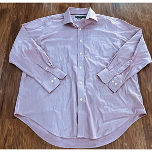 Lauren Ralph Lauren Top MENS Large Pink Button Up Non Iron Long Sleeve Preppy